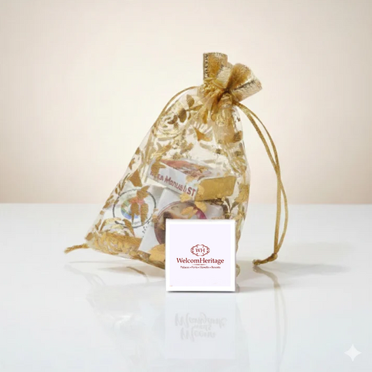 Personalized Golden Potli Chocolate Return Gift (Pack of 5)