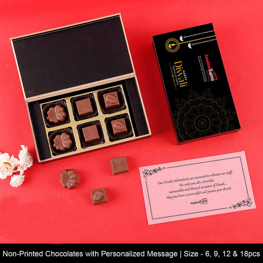 Black modern box of customised chocolates diwali gift