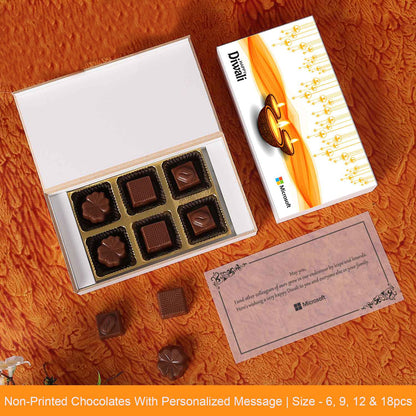 Golden diyas corporate diwali chocolates gift