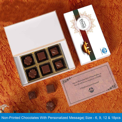 Delicate designer white box of Personalized chocolates