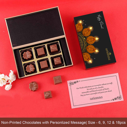 Black modern box of chocolates corporate diwali gift