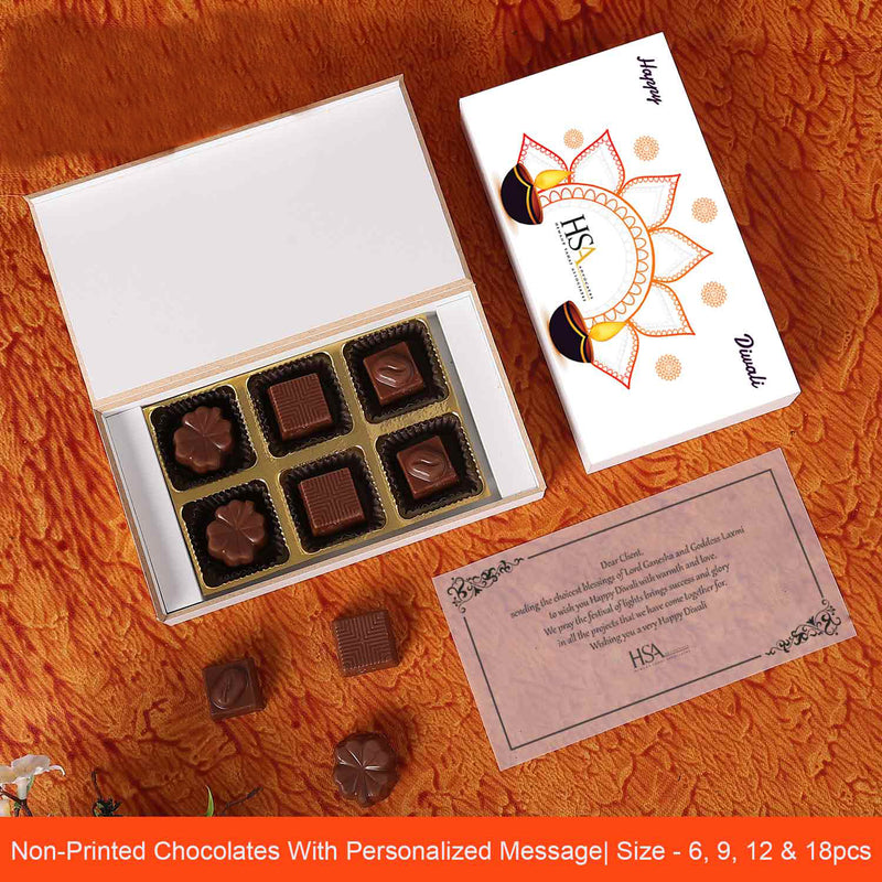 Delicate design printed diwali chocolates gift - Choco ManualART
