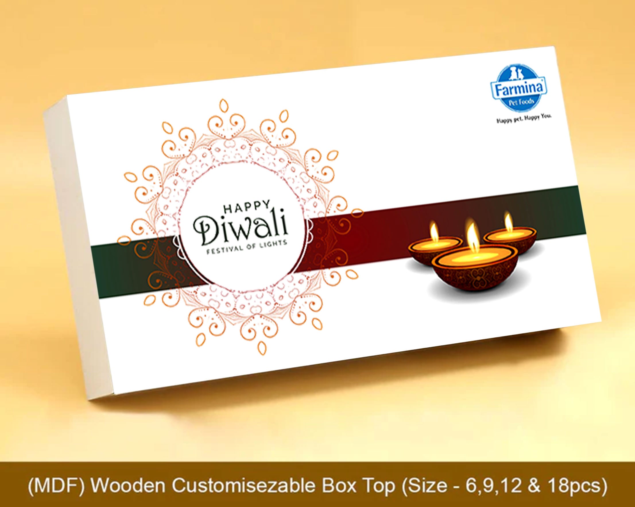 "Delicate designer white box of personalized chocolates, a refined and thoughtful gift."
