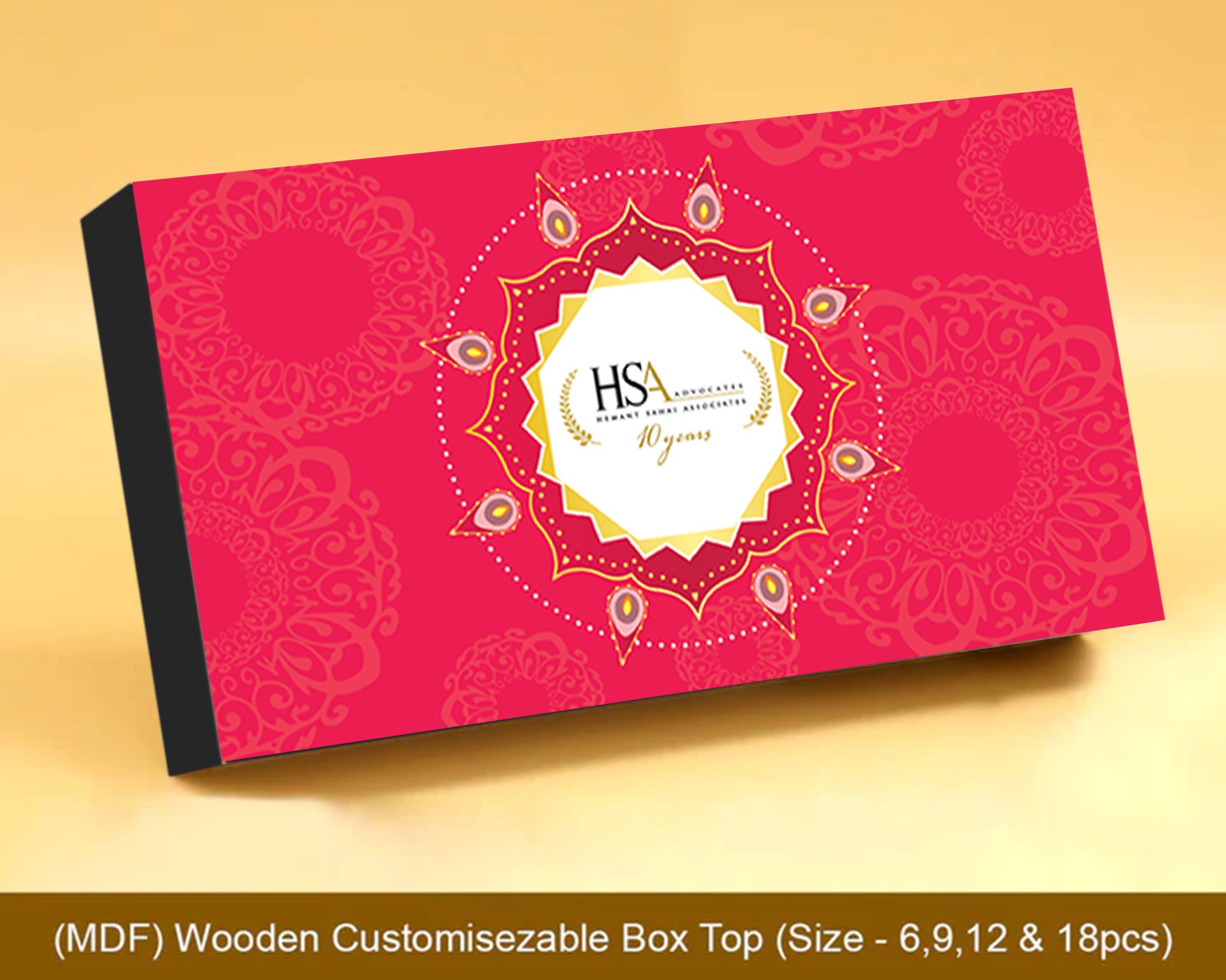 "Hanging diyas personalized chocolates, a unique Diwali gift idea."