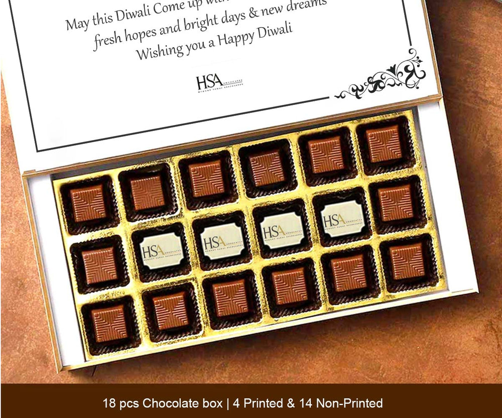 Red elegant designed box diwali gift of chocolate
