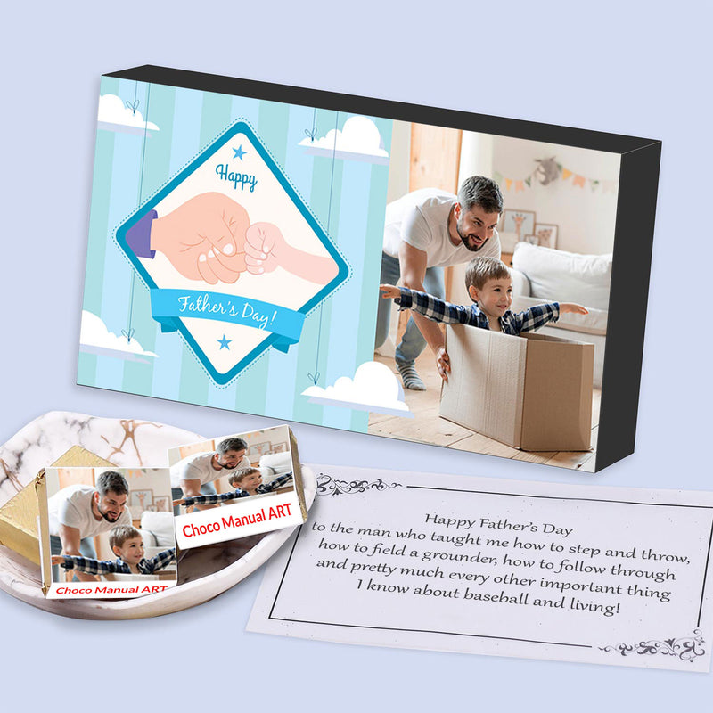 Fist bump clipart printed wrapped chocolates for father's day