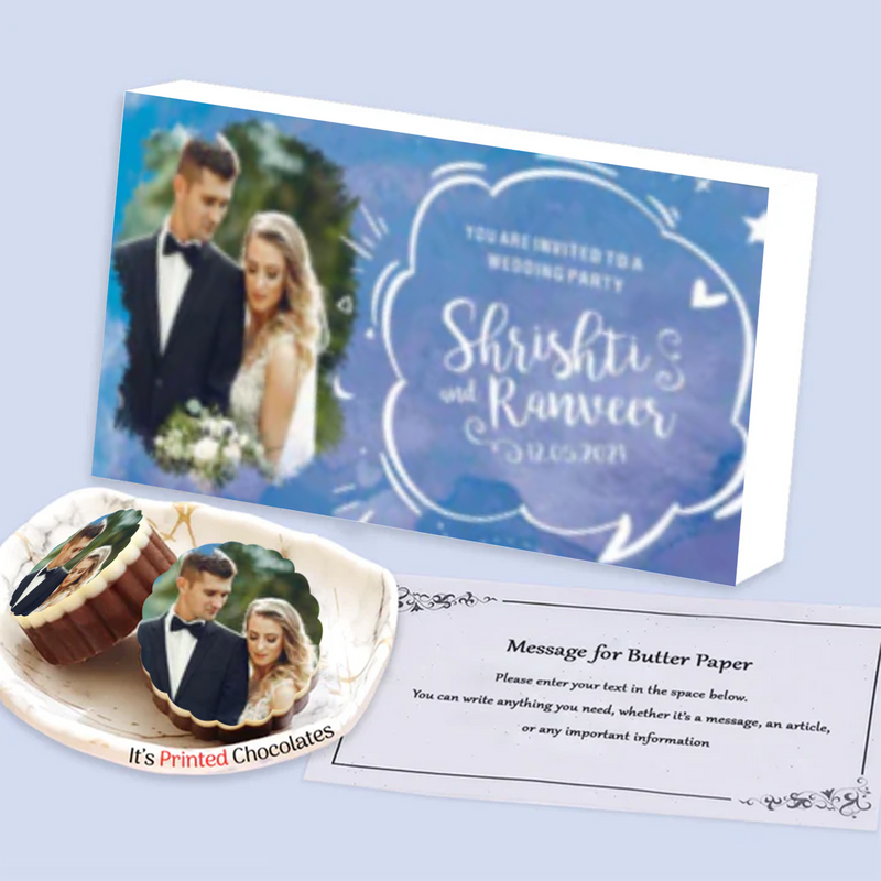Proposal shadow image printed chocolates wedding invitation