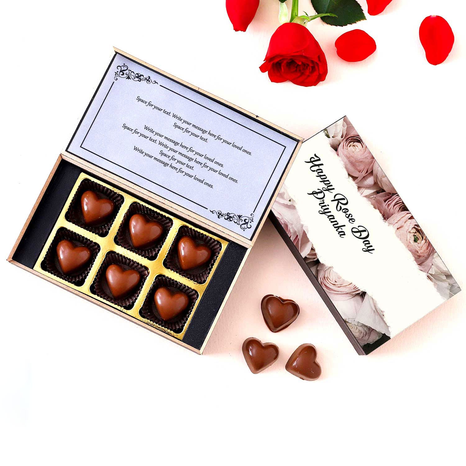 Rose Day Personalised  Chocolate gift I Buy at Choco ManualART