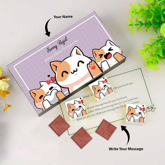 Cute Cat Design Sorry Box for your girlfriend | Buy Online chocolate box for Her I Free shipping