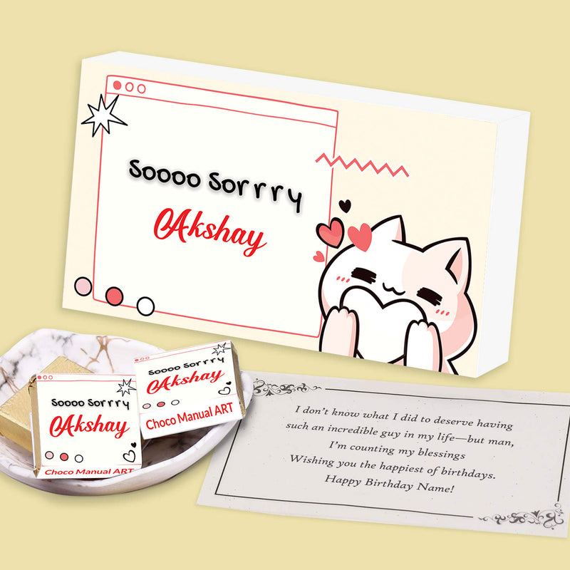 Soo Sorry Chocolate Gift box for Your Boyfriend | Wooden elegant chocolate gift box