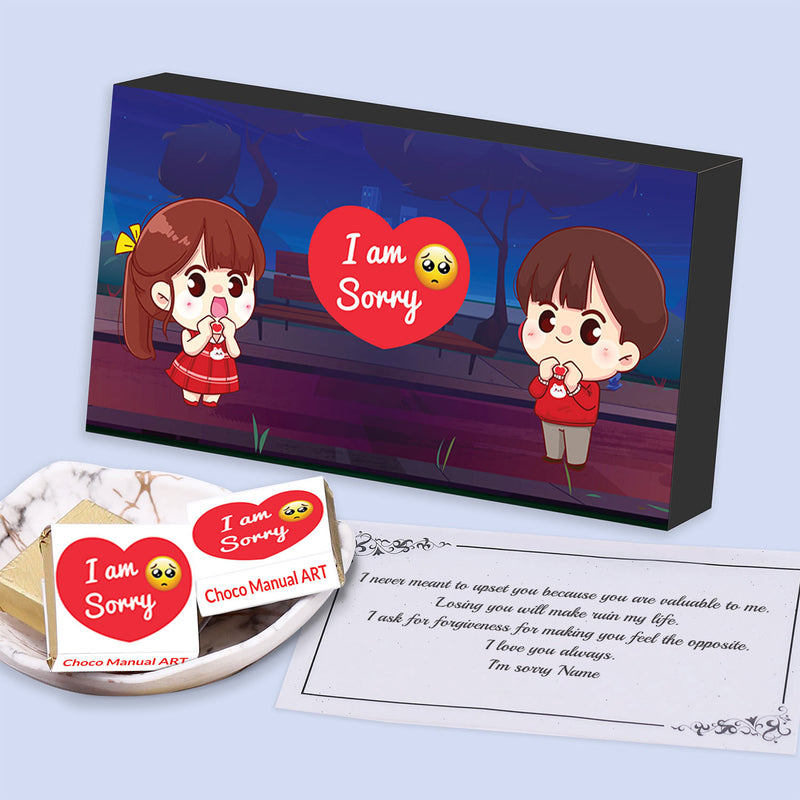 Miss you gifts for boyfriend /friend I Photo printed chocolate box I Delicious chocolates I Free shipping across India I Elegant wooden packaging