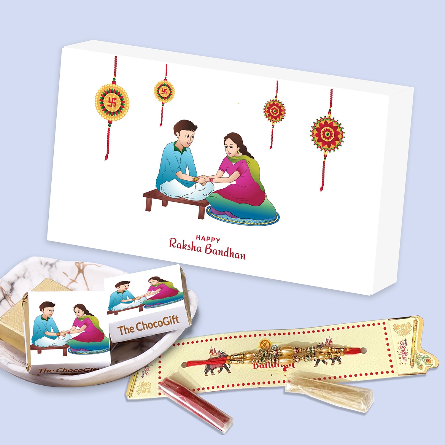 Delightful Rakhi COLOUR theme Premium Chocolate Gift Box