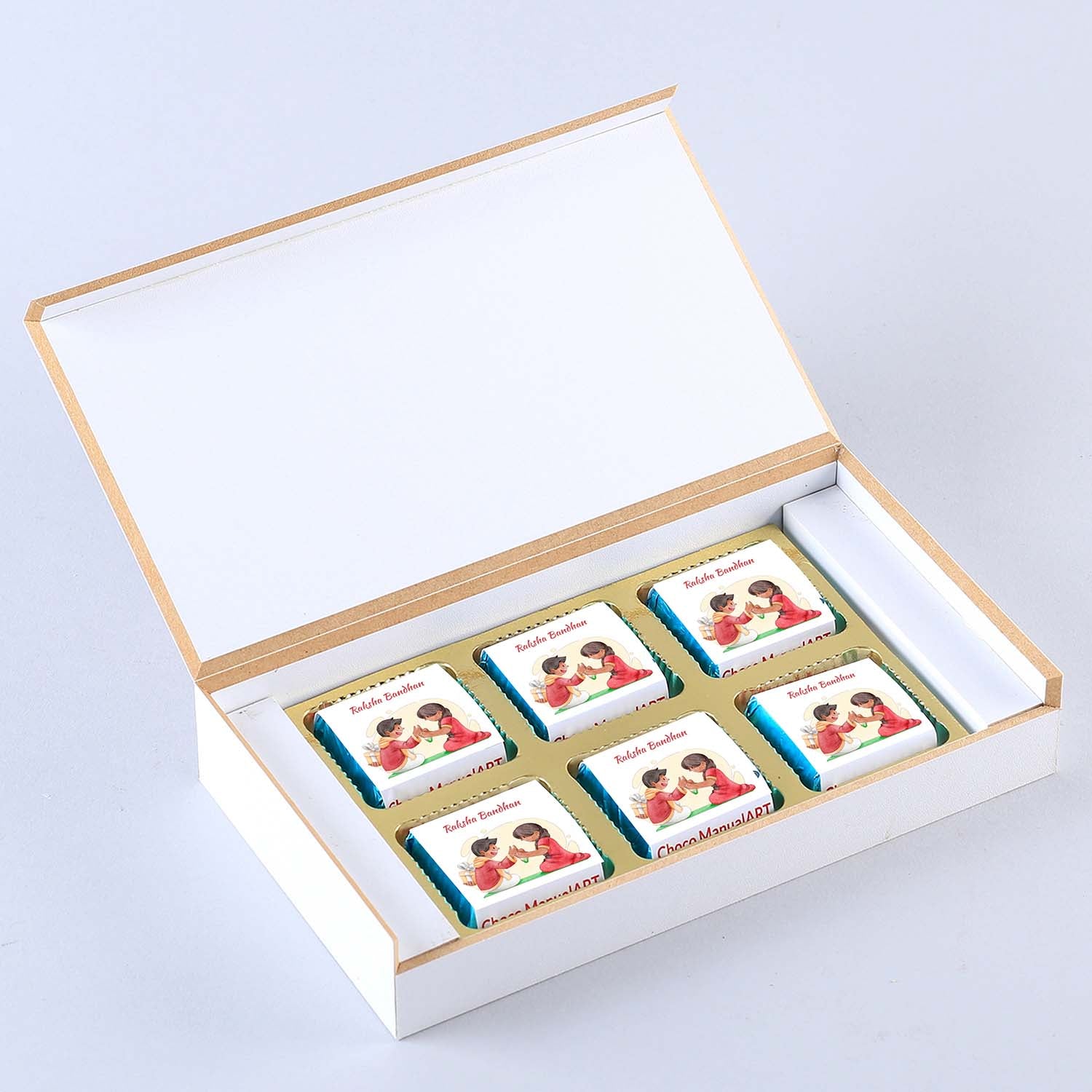 white chocolate gift  box for rakhi 