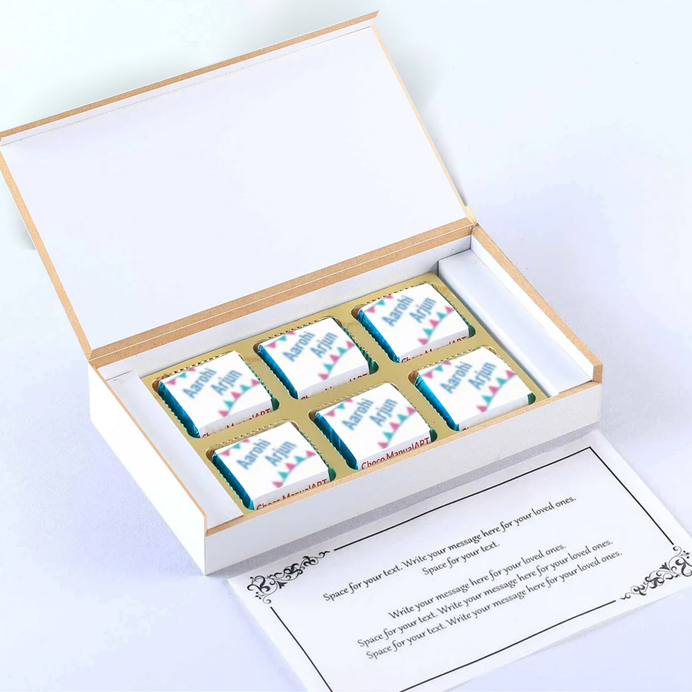 Introducing customised chocolates twins birth announcement