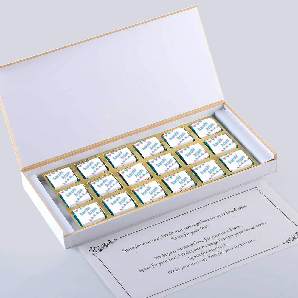 Introducing customised chocolates twins birth announcement