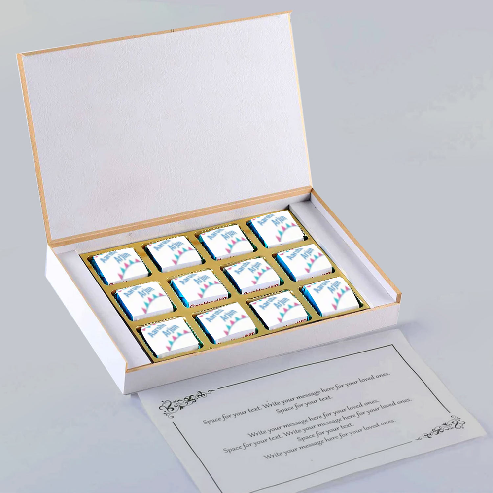Introducing customised chocolates twins birth announcement