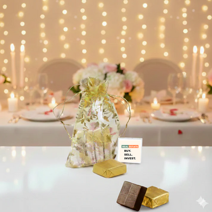 Customized Golden Potli Chocolate Gift Set with Photo Print