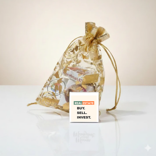 Customized Golden Potli Chocolate Gift Set with Photo Print