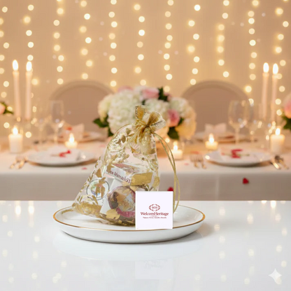 Personalized Golden Potli Chocolate Return Gift (Pack of 5)