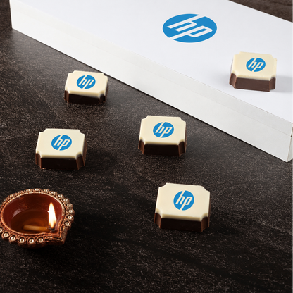 Diwali Chocolate Gift Box – 12 Chocolates  With Two Logo Printed  (Min. 10 Boxes)