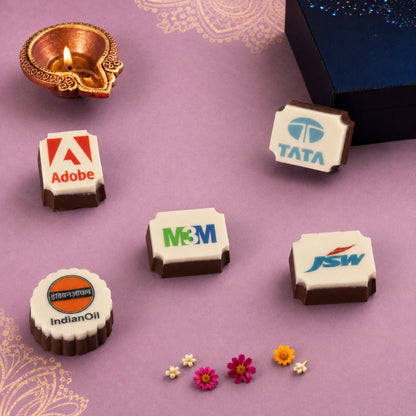 Corporate Diwali Chocolate Gift Box – 9 Chocolates | Custom One Printed | Min. 10 Boxes