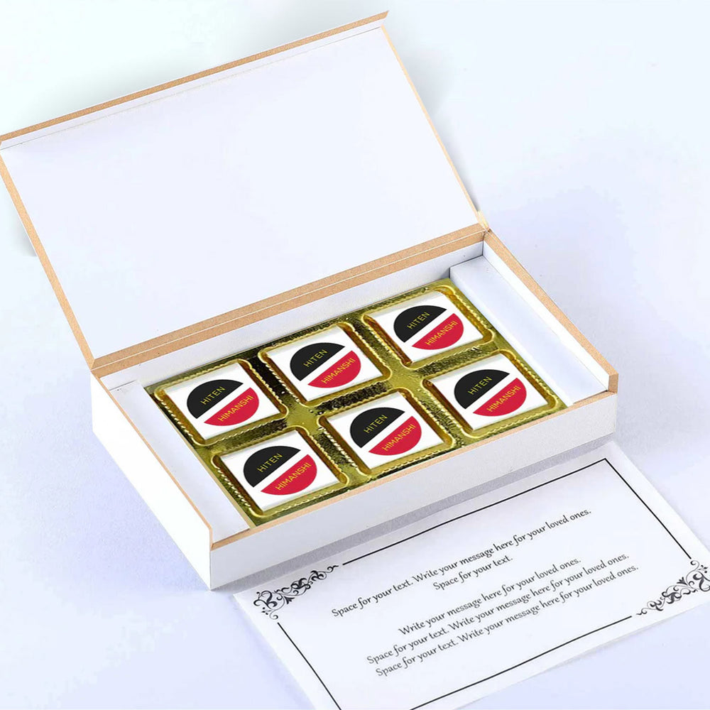 Personalised designed wrapped chocolates twins announcement