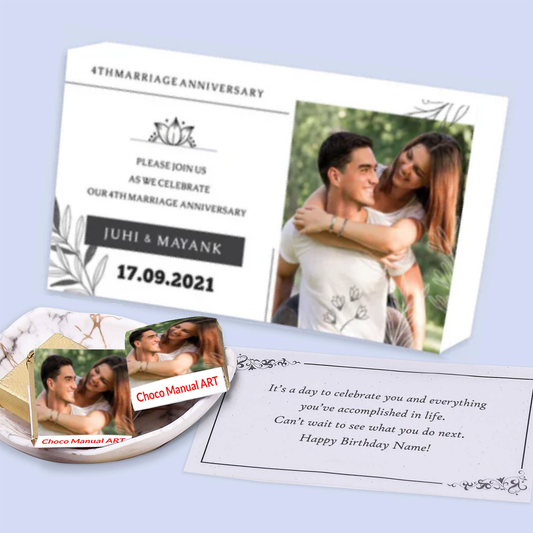 Lotus names Printed Chocolates Anniversary Invite
