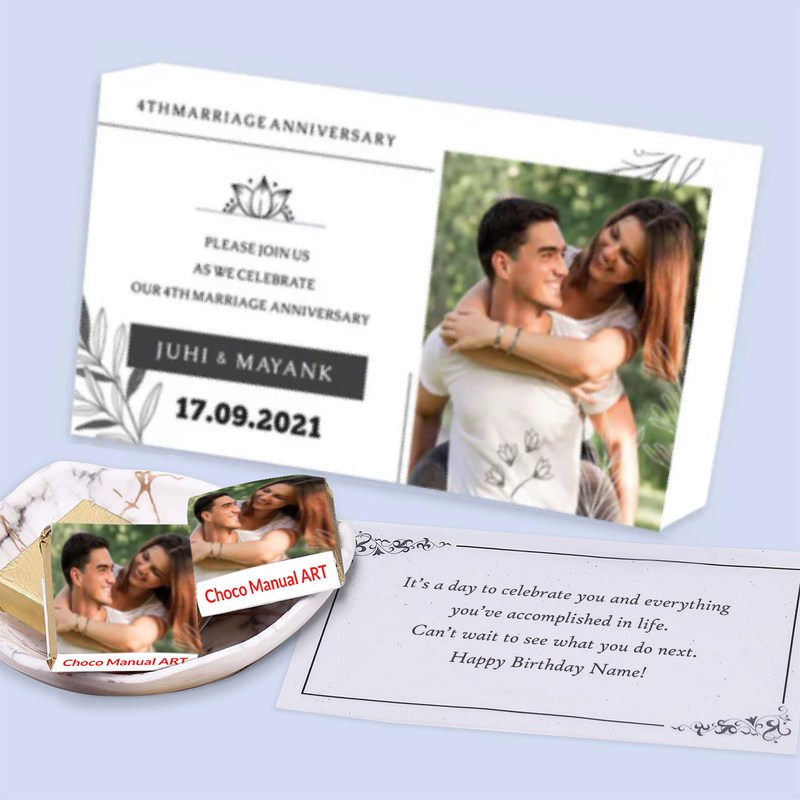Lotus names Printed Chocolates Anniversary Invite