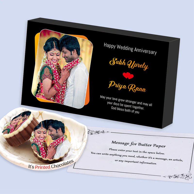 Couple's name printed chocolates with customised gift box