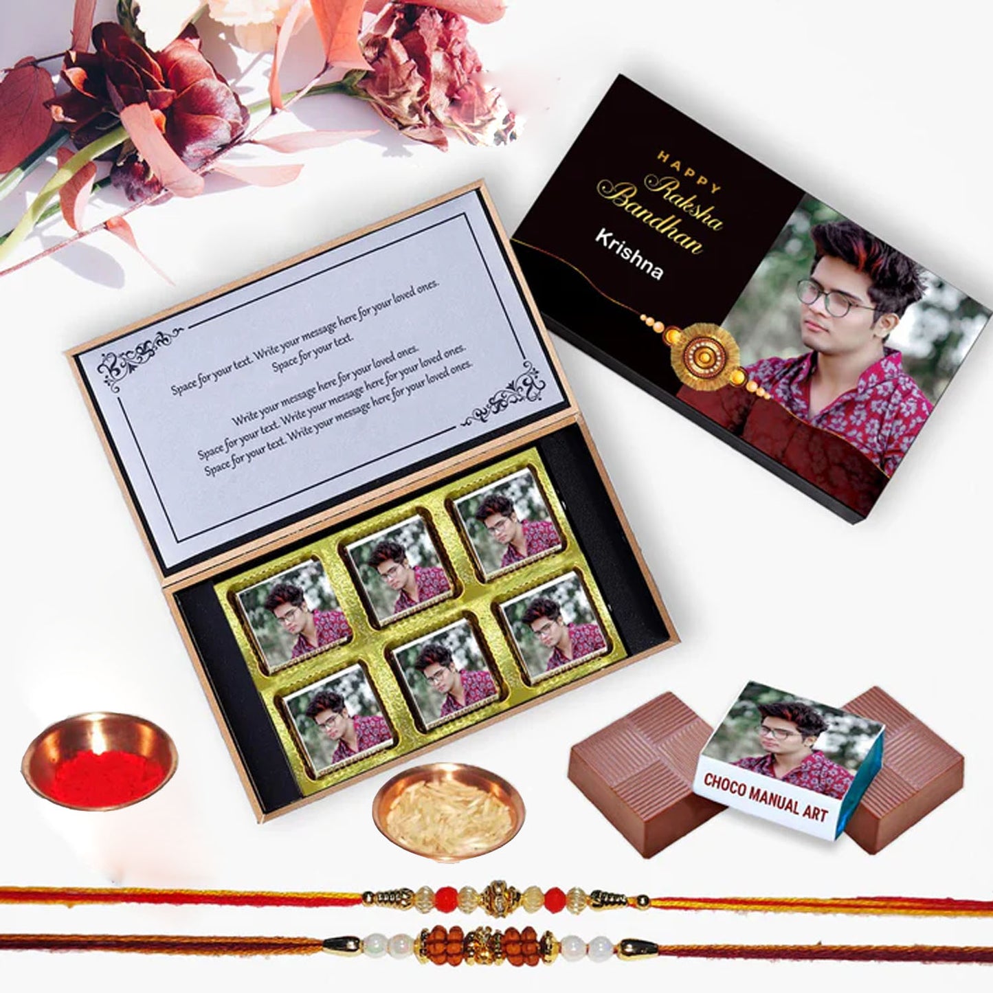 Golden Rakhi Personalised Raksha Bandhan Gift