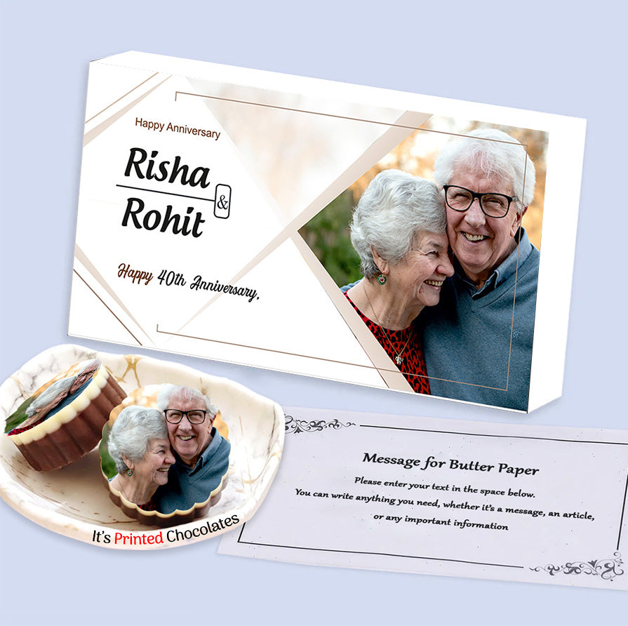 40th anniversary photo printed box of chocolates