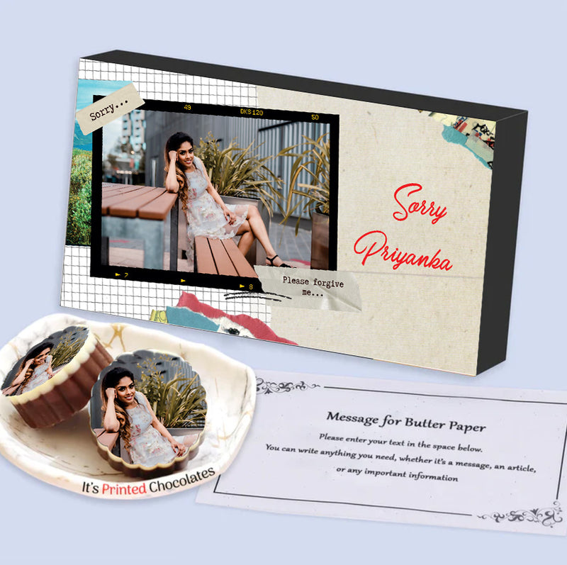 Sorry Gift Idea | Buy Photo Printed Chocolate with Personalised Name