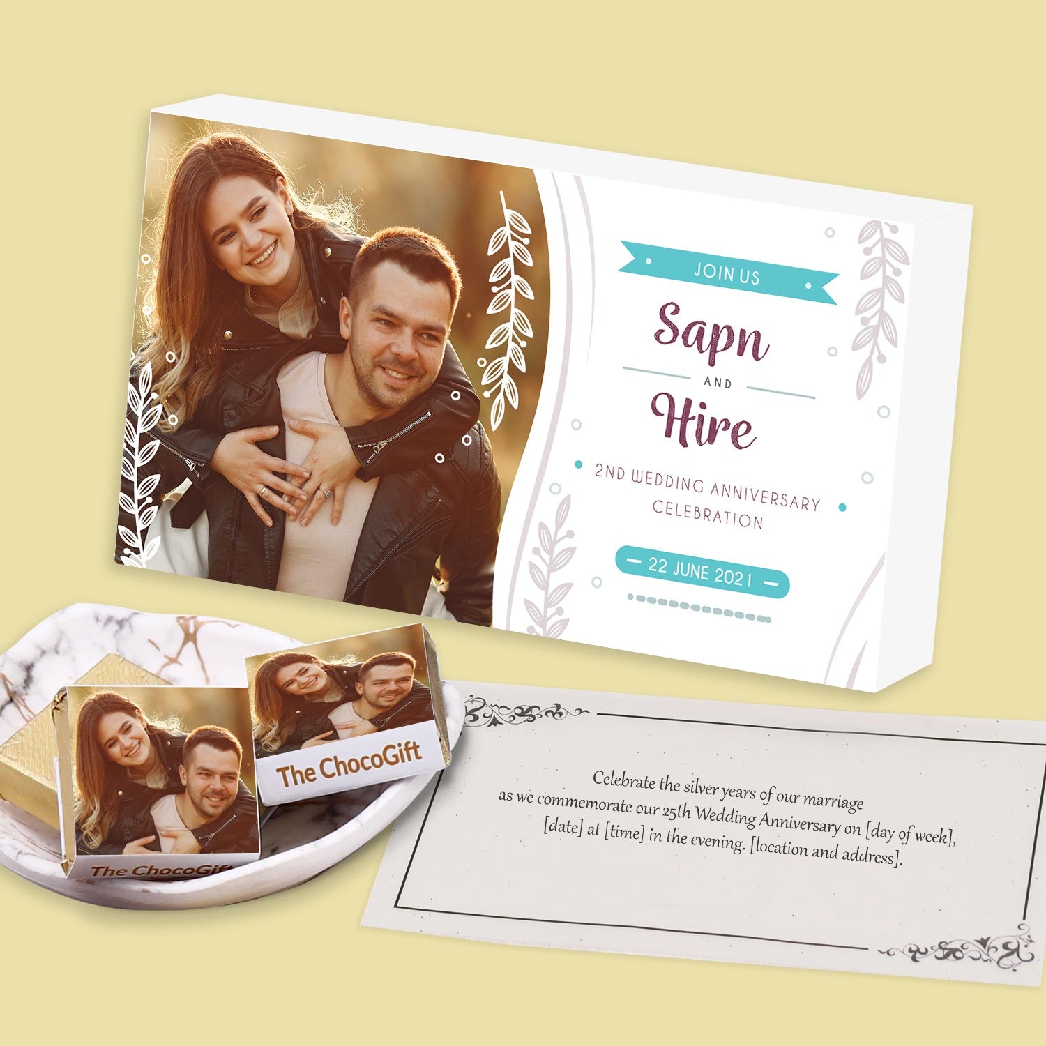 Botanical theme Personalised Anniversary invitation