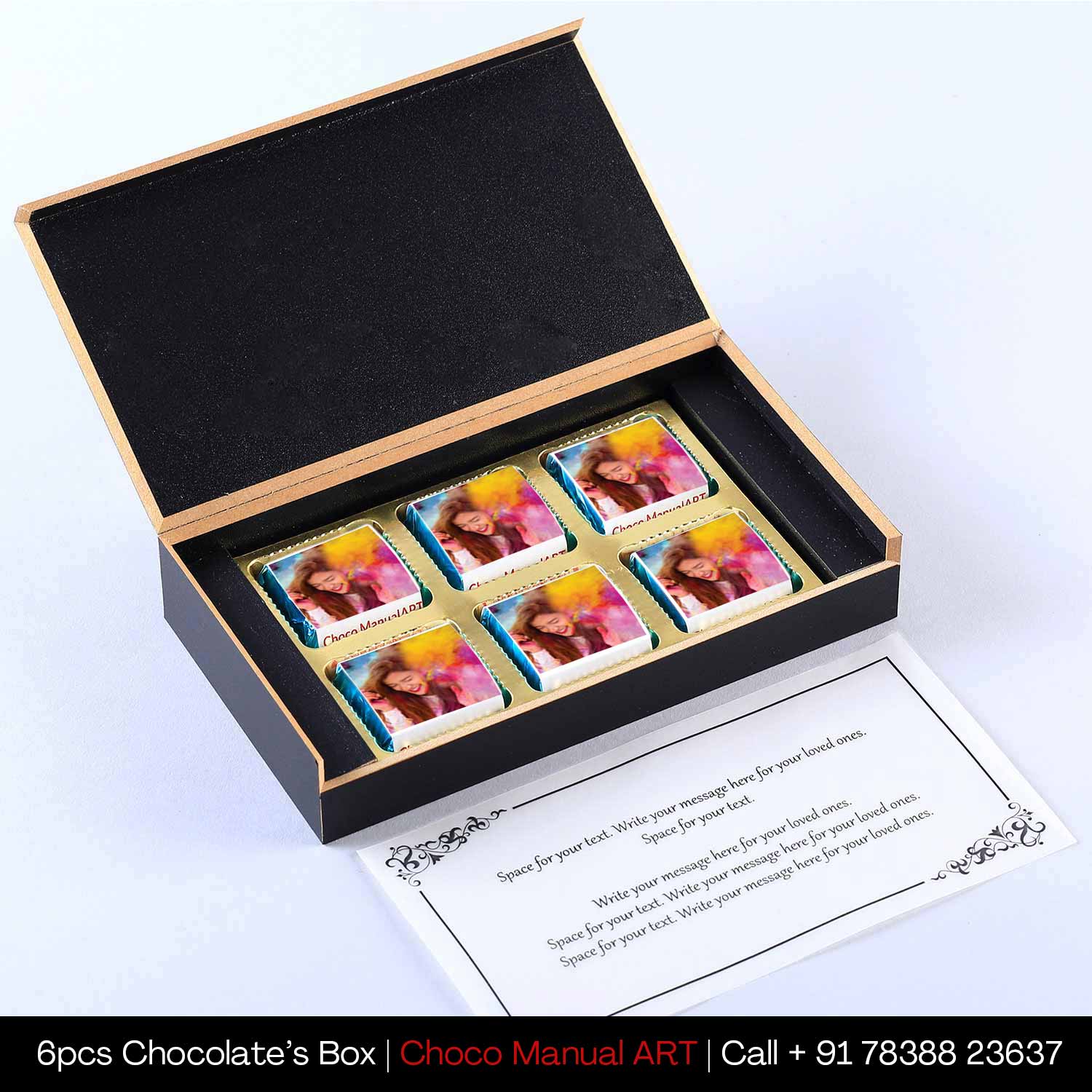 A dash of colours customised chocolates holi gift