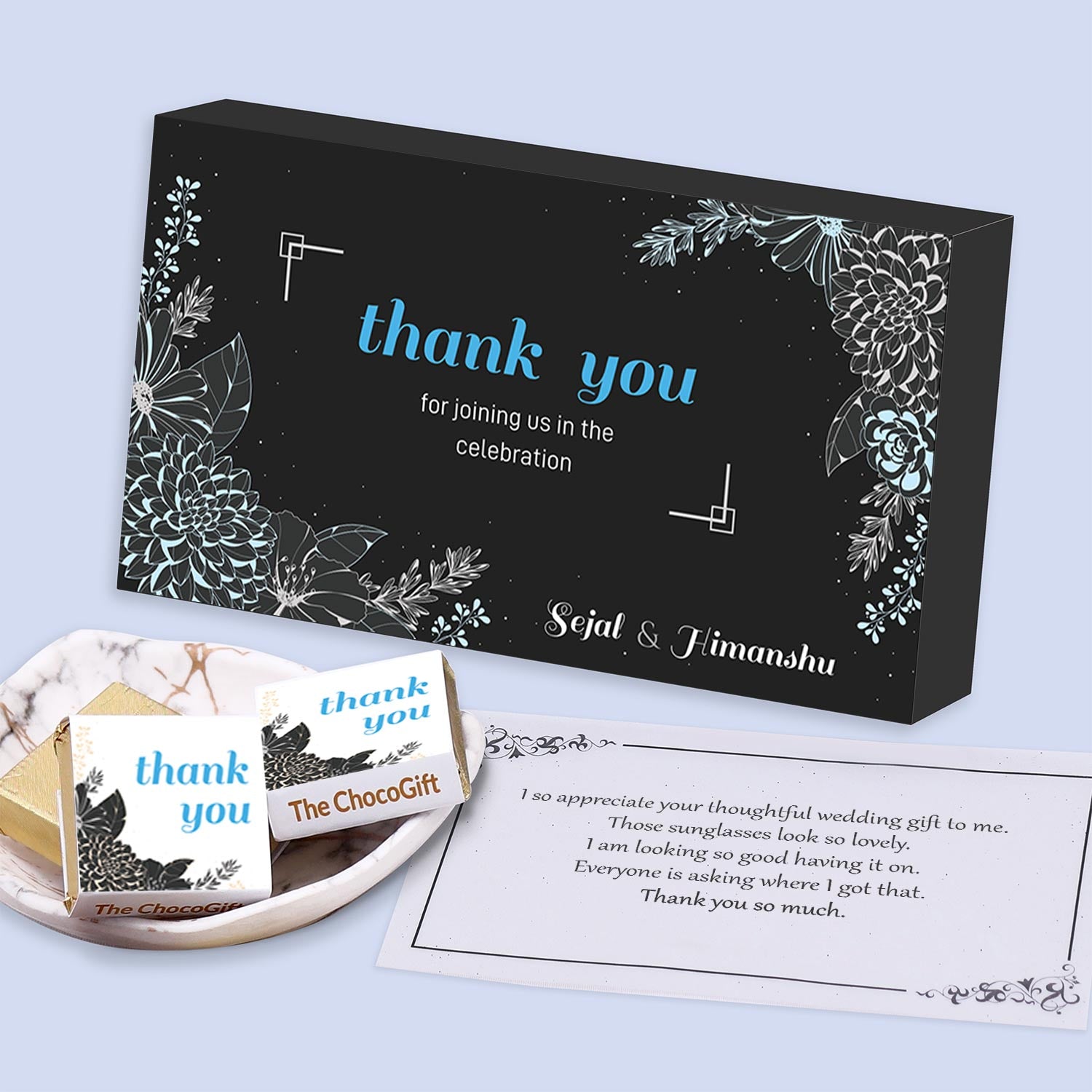 Artistic flowery designed Personalised Chocolates return gift