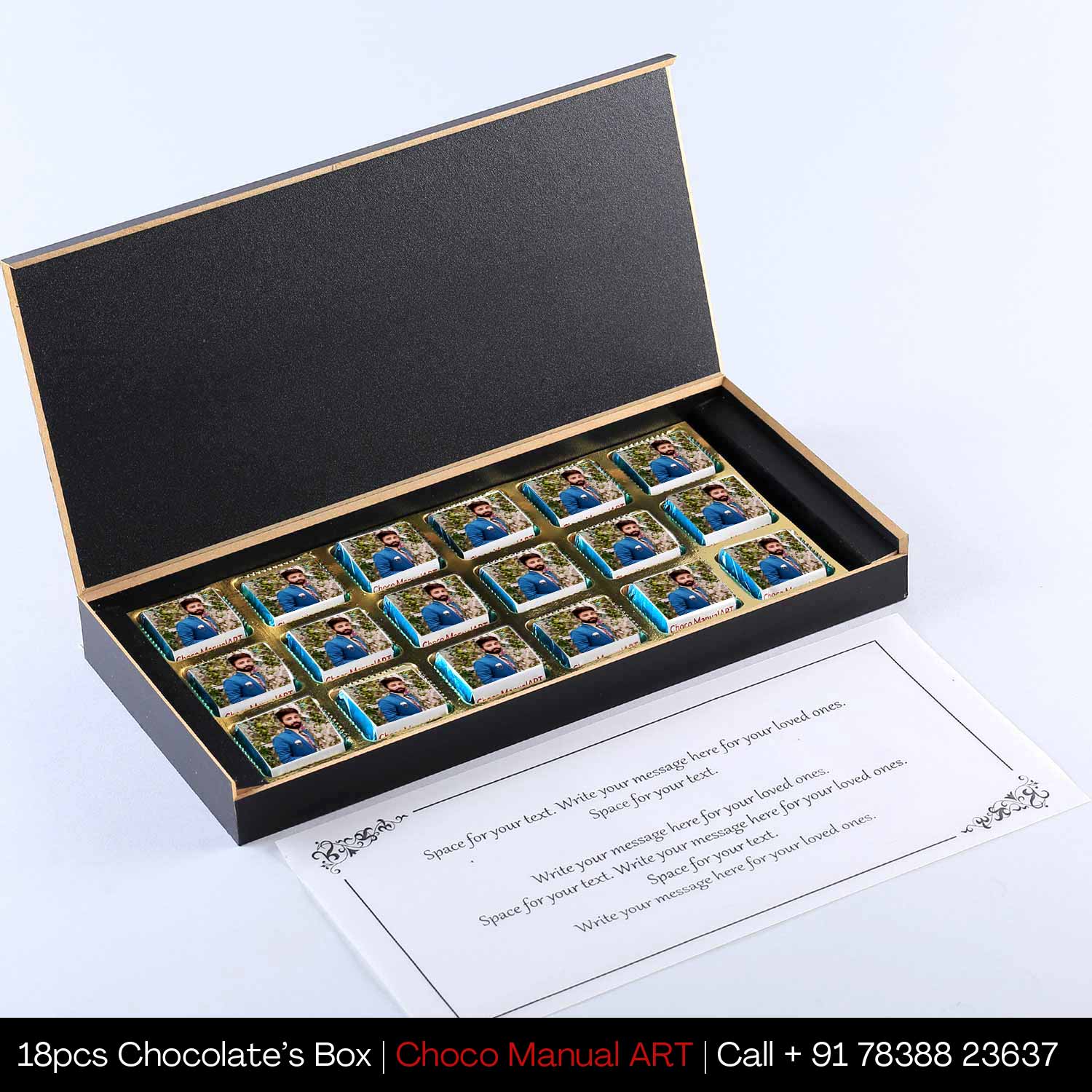 Customised gifts with Photo and design Wrapper printed chocolates