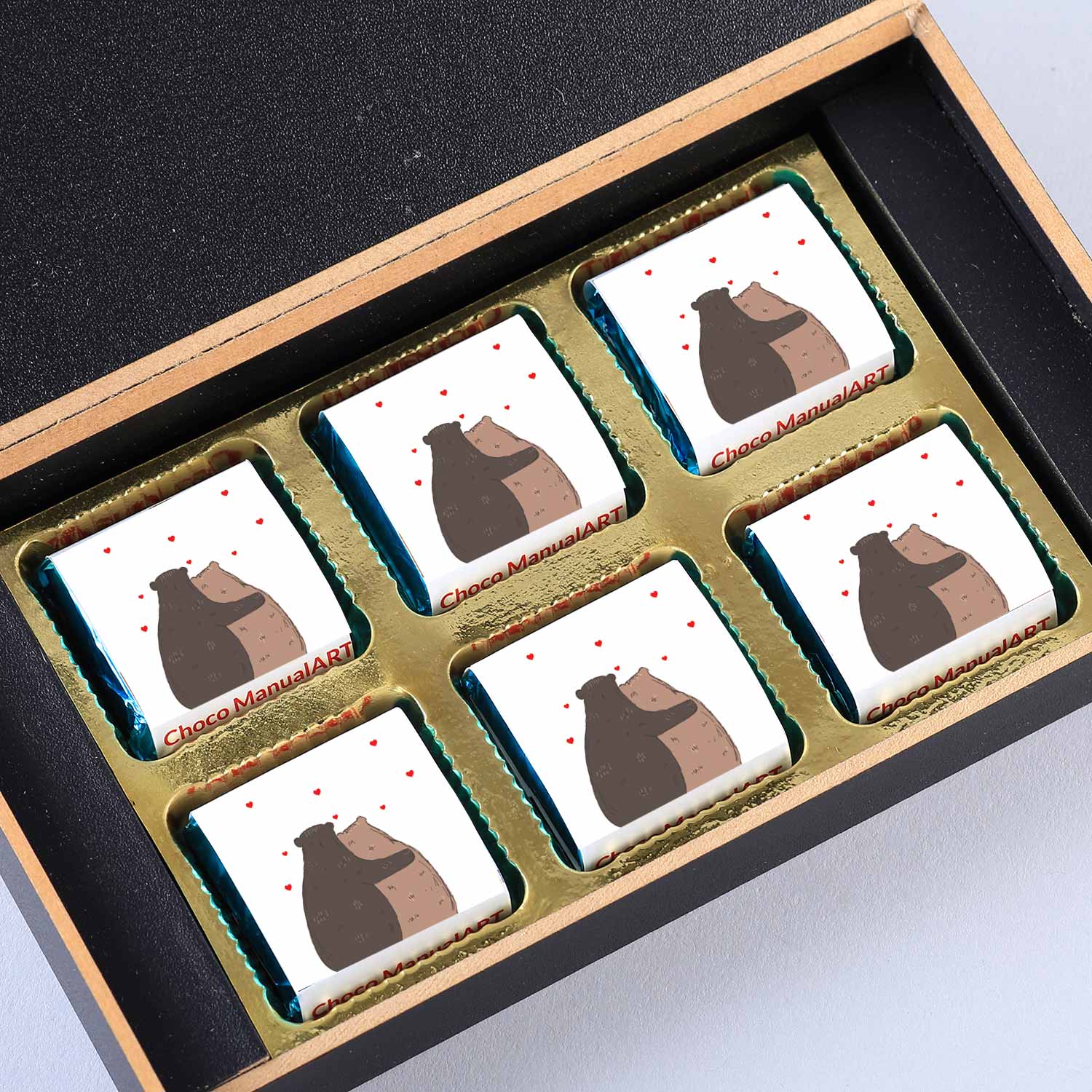 customized chocolates with printed wrappers