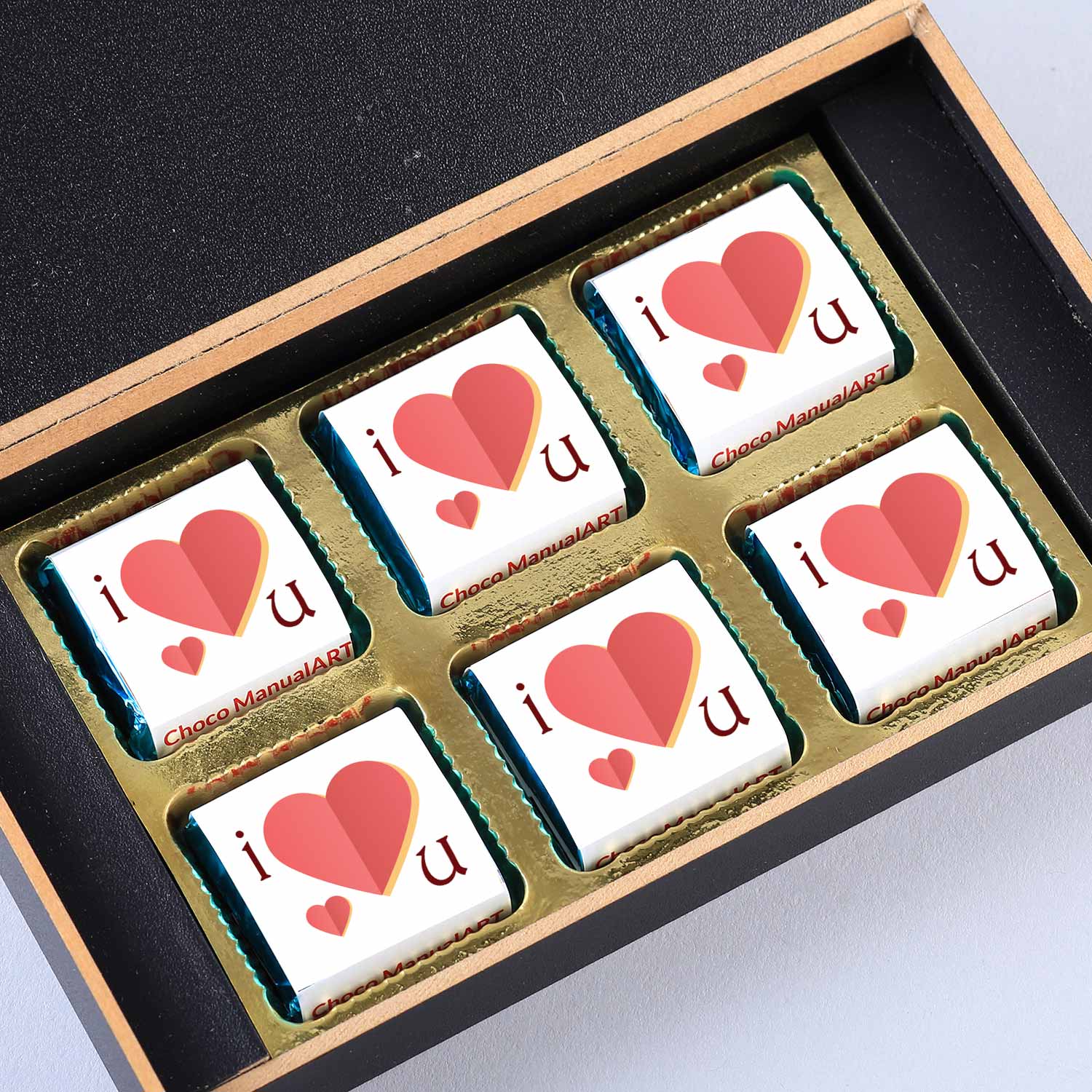 Buy customised chocolate of I Love you print