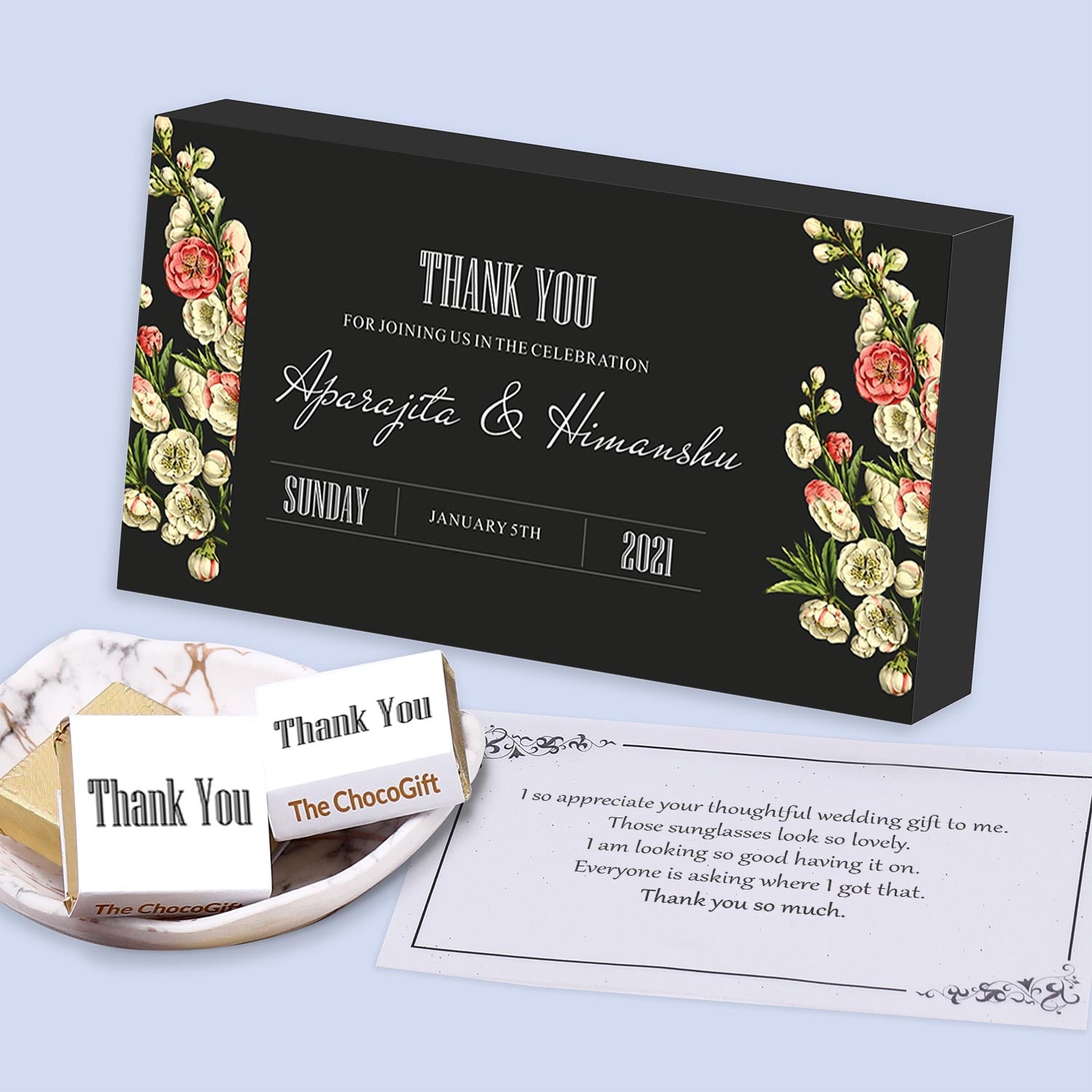 Thank You Personalised Chocolates Wedding return gift