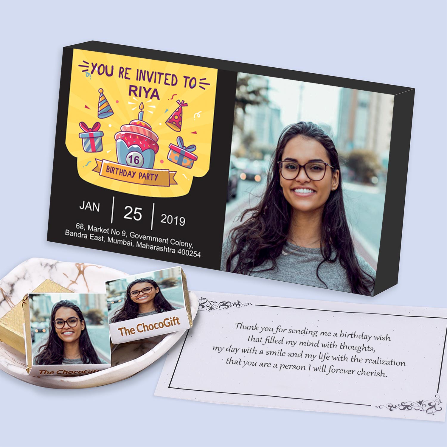 Sixteenth birthday personalised invitation gift
