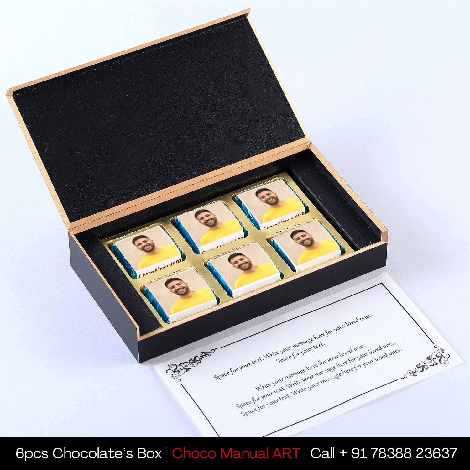 Personalised chocolates with photo and name print