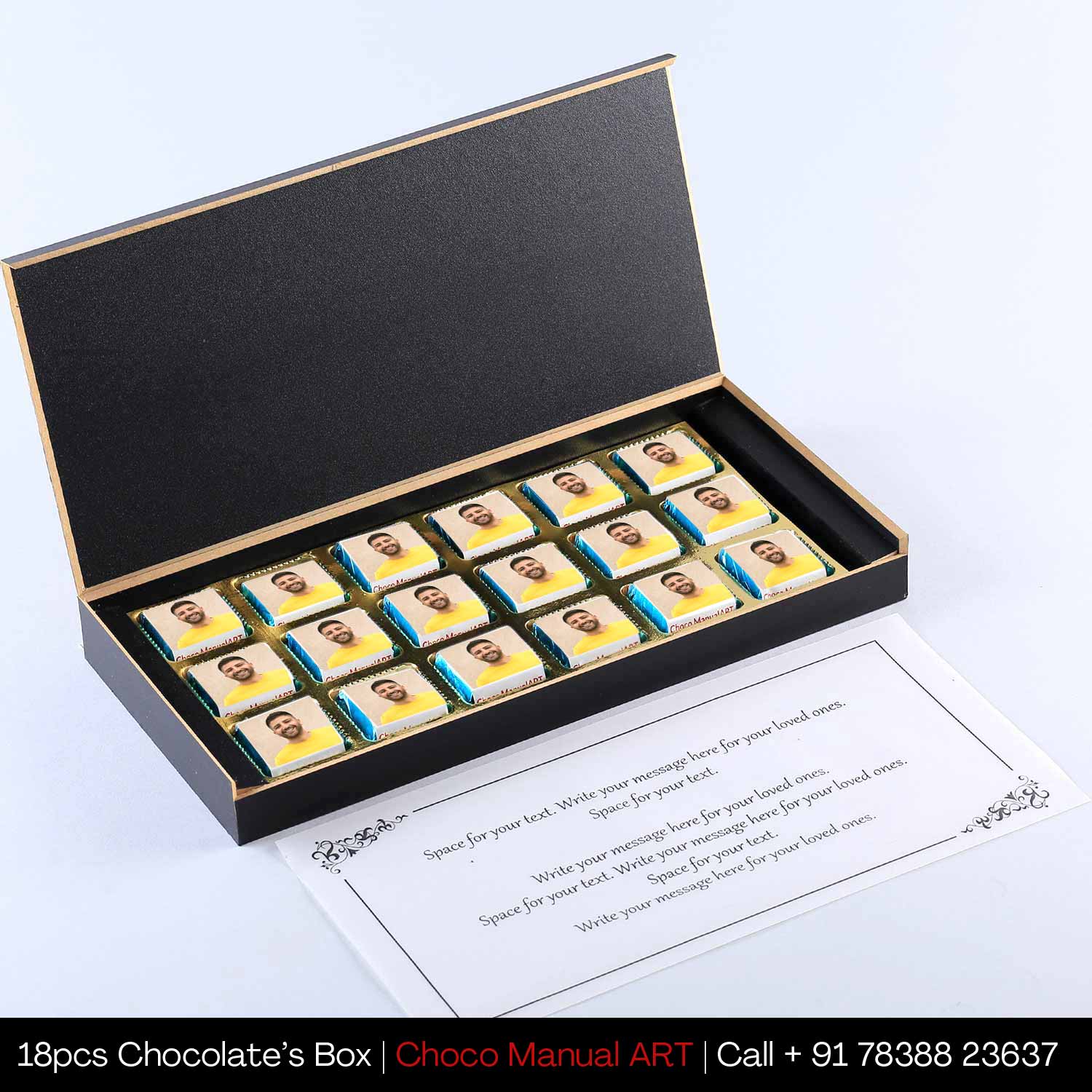 Personalised chocolates with photo and name print