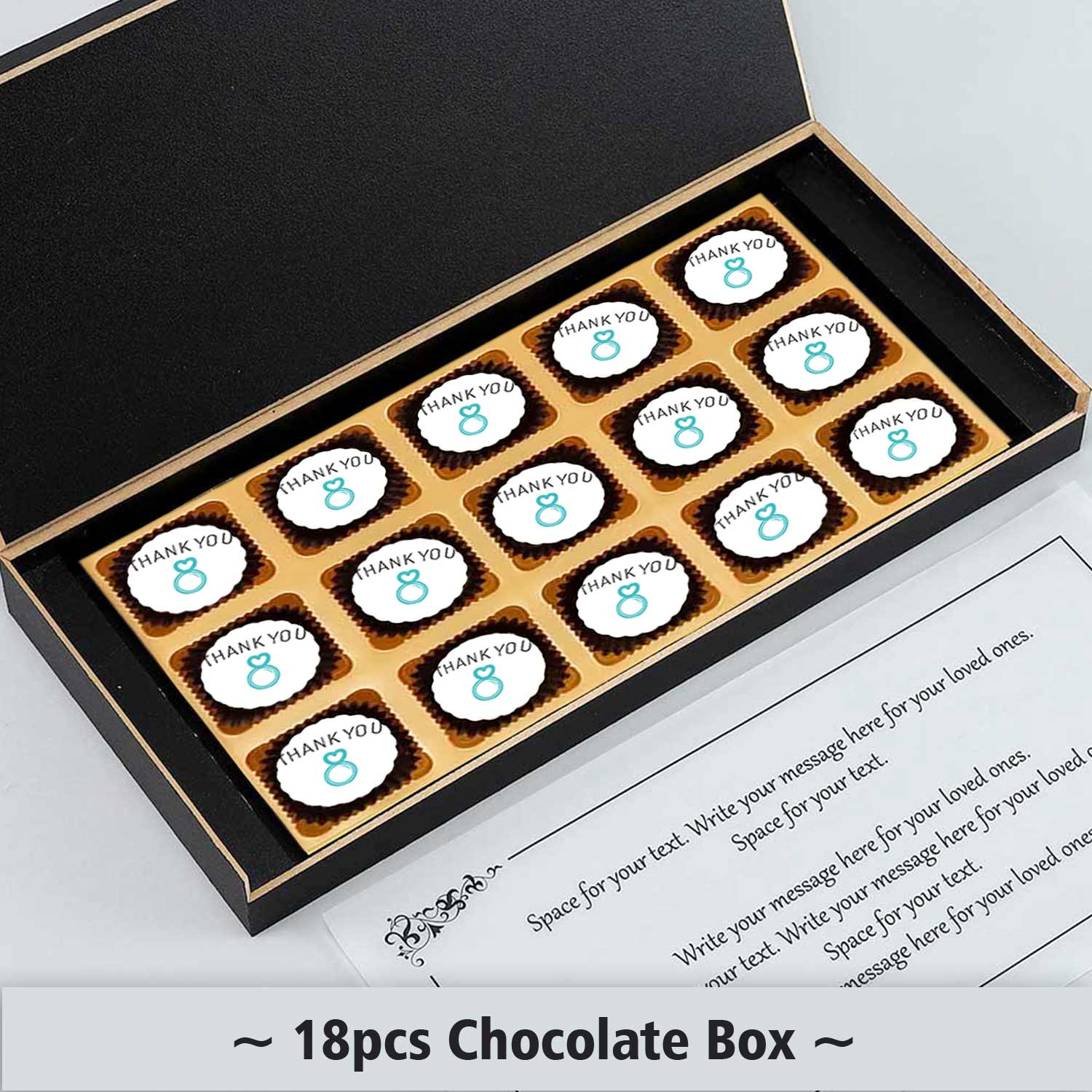 Elegant white anniversary return gift chocolates