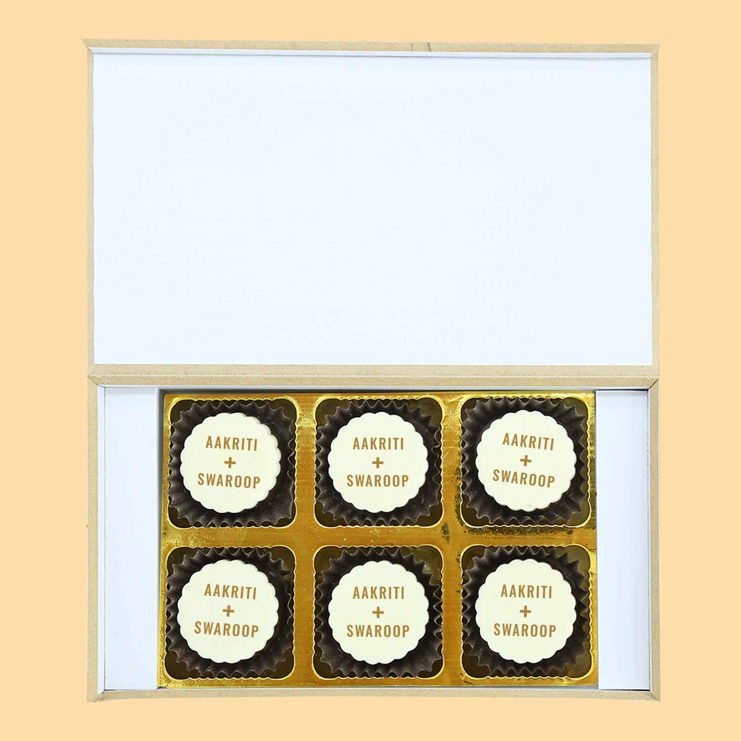 Floral design anniversary return gift chocolates - Choco ManualART