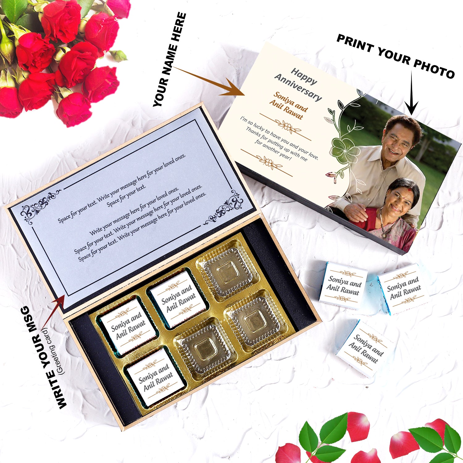 Everyone loves chocolates! Chocolates are perhaps the most widely accepted gift. Surprise them with the name printed on chocolates 