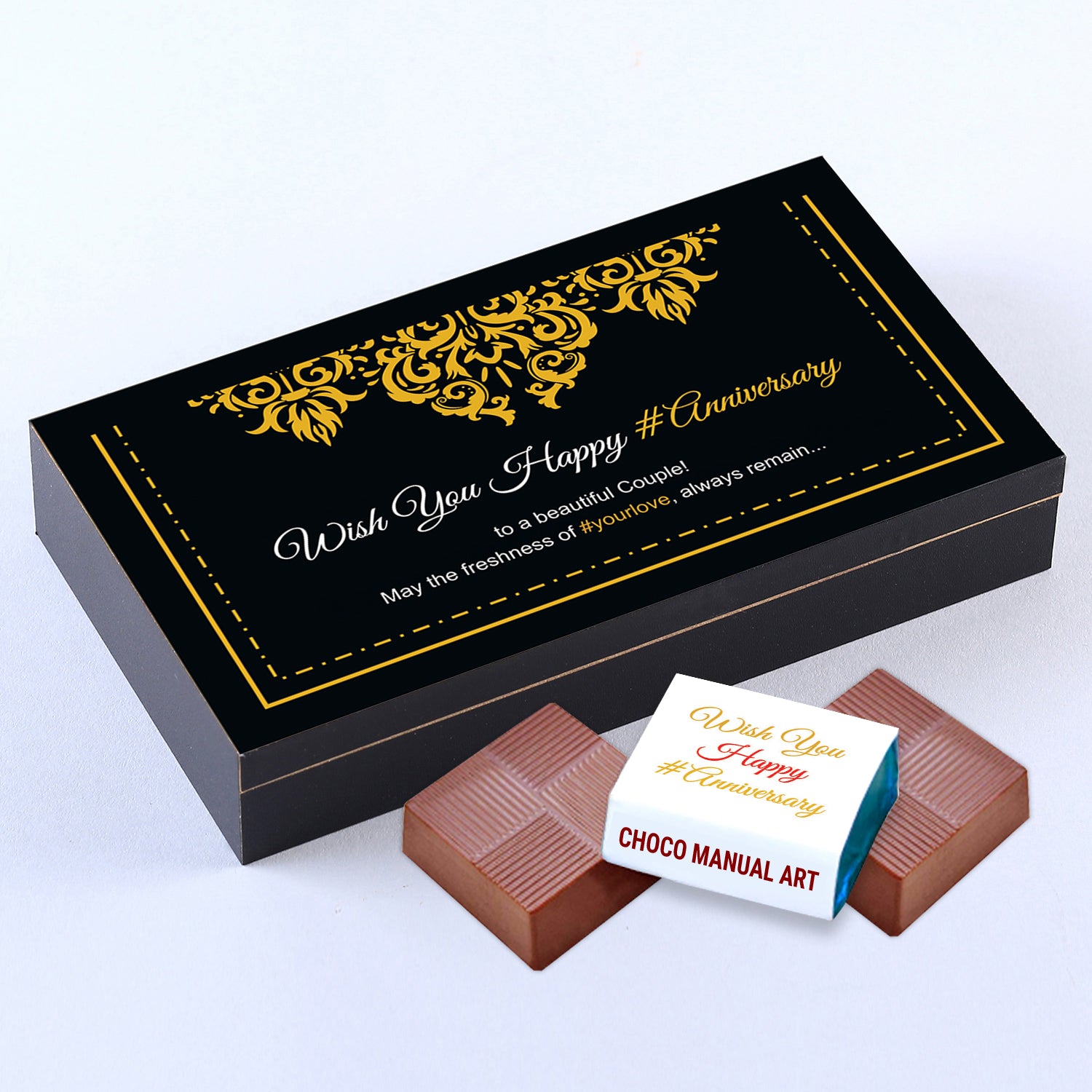 Graceful design and photo printed box of chocolates