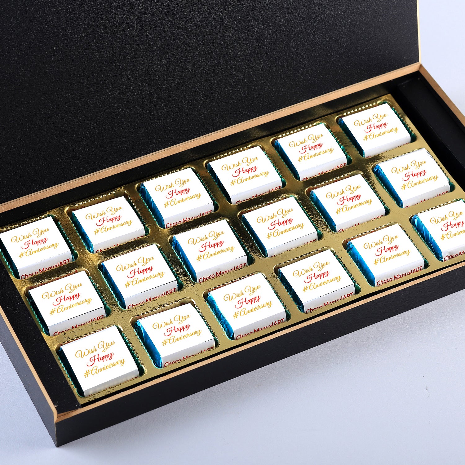 Couple's Picture on Personalised Chocolate wrapper There is also a personalized message printed on Message paper inside the box.