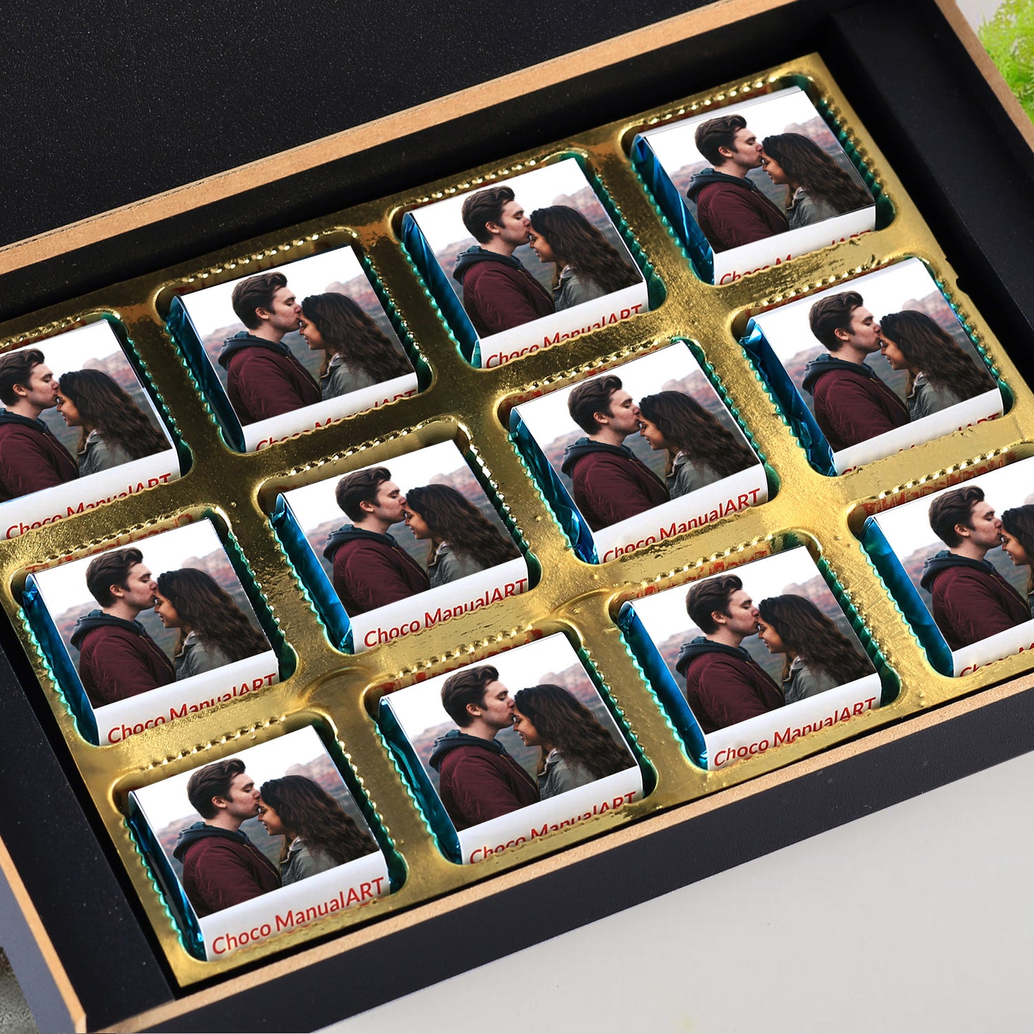 Wedding anniversary chocolate gift.	  anniversary chocolate gift box. Personalised chocolate box for  anniversary gift. Chocolate gift boxes for anniversary.