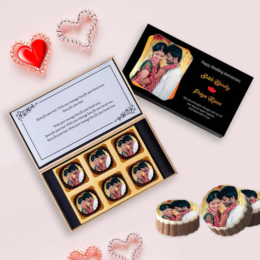 Couple's name printed chocolates with customised gift box