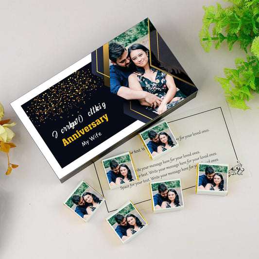 Graceful design and photo printed box of chocolates.CUTE COUPLE PHOTO WITH NAME PRINTED CHOCOLATES